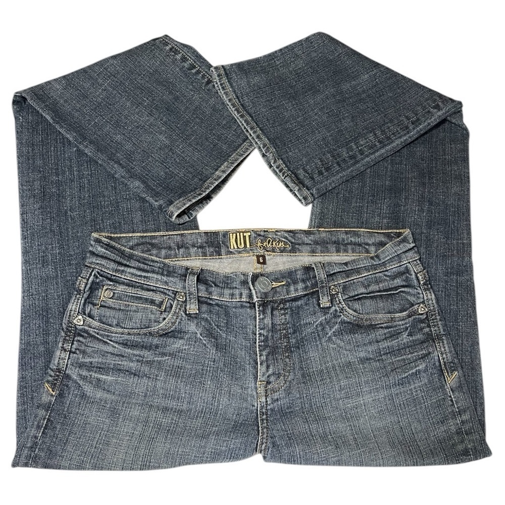 KUT FROM THE KLOTH Mid-Rise Five Pocket Design Jeans SZ 6 - Picture 2 of 15